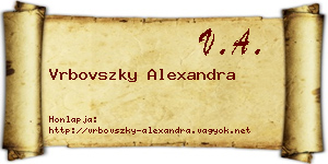 Vrbovszky Alexandra névjegykártya
